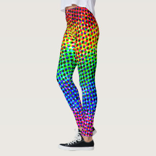Trendige Disco-Regenbogen-Farbenverlauf-Pixel-Part Leggings
