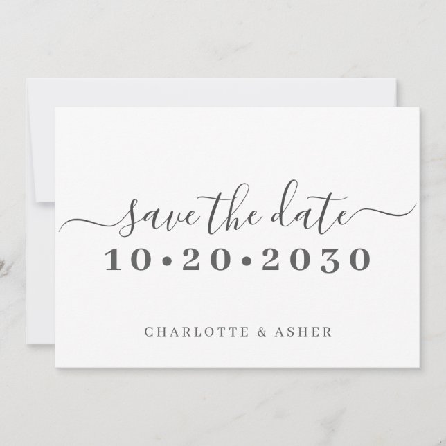 Trendige einfache Skript-Typografie „Save The Date Save The Date (Vorderseite)