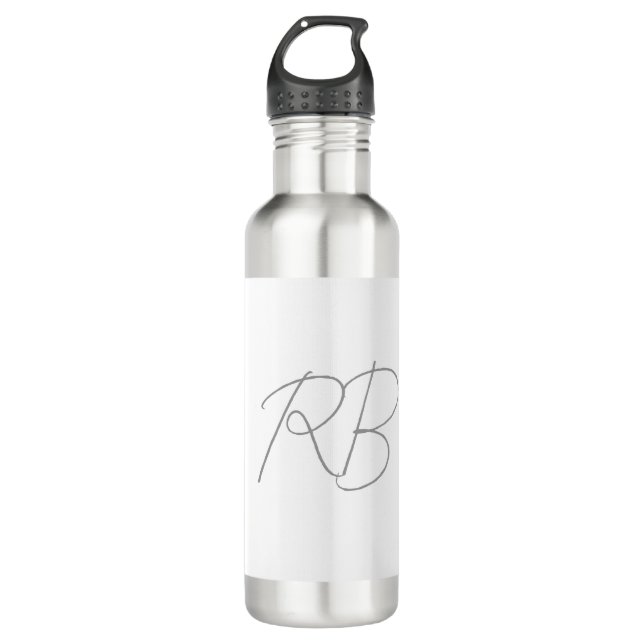 Trendige, einzigartige, kreative Monogramm-Anfangs Edelstahlflasche (Vorderseite)