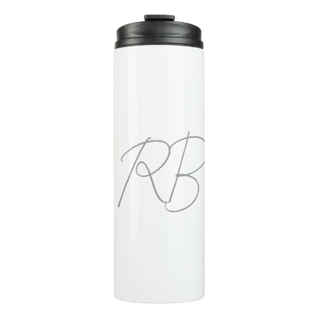 Trendige, einzigartige, kreative Monogramm-Anfangs Thermosbecher (Vorderseite)