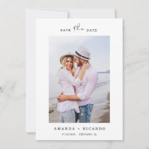 Trendige Elegante Minimalistische Foto-Hochzeit Save The Date