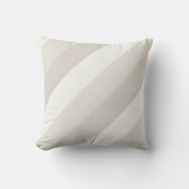 Trendige Elegante Pastellfarben Beige Streifen Mod Kissen (Vorderseite)