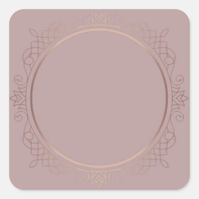Trendige Elegante Rose Gold Blank Modern Template Quadratischer Aufkleber (Vorderseite)