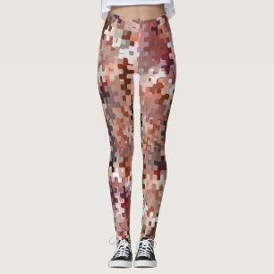 Trendige Erde Farbige Abstrakte Muster Leggings