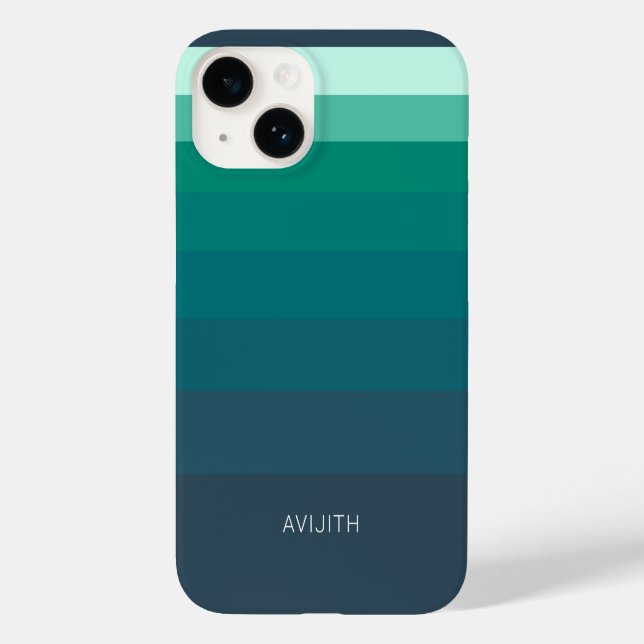 Trendige Farbblöcke Blau - anpassbares Zeichen Case-Mate iPhone 14 Hülle (Rückseite)