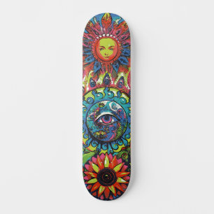 Trendige farbenfrohe abstrakte psychedelische 3. A Skateboard