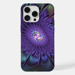 Trendige farbenfrohe moderne abstrakte Fraktalblum iPhone 15 Pro Max Hülle