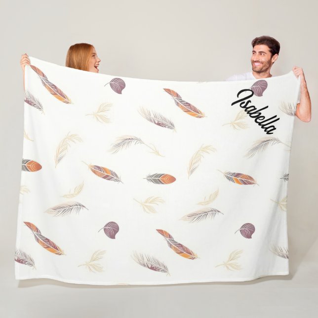 Trendige Federn Luxus-Boho-Kollektion Fleecedecke (Beispiel)