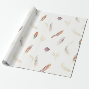 Trendige Federn Luxus Boho Kollektion Geschenkpapier