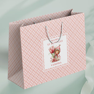 Trendige Feen-Mädchen-Rouge-Blumen-Geburtstags-Ges Große Geschenktüte