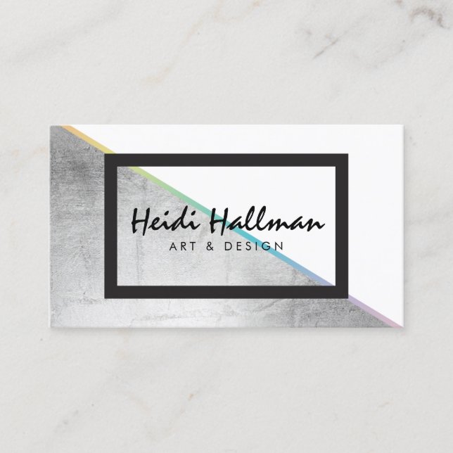 Trendige, fette Imitate Silver Holographic Color B Visitenkarte (Vorderseite)