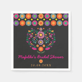 Trendige Fiesta-Mexikanische Blumenmuster-Hochzeit Serviette