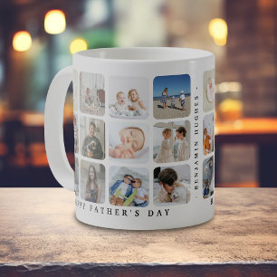 Trendige Fotocollage 'Frohen Vatertag' Geschenk Kaffeetasse
