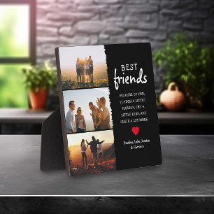 Trendige Fotocollage und Zitat der besten Freunde Fotoplatte