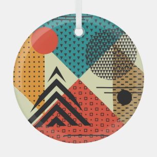 Trendige geometrische Elemente, Retrostil. Ornament Aus Glas