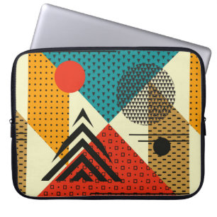 Trendige geometrische Elemente. Retrostil, PA Laptopschutzhülle