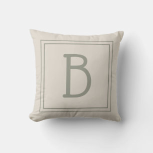 Trendige gerahmte Monogramm Leichte Bräune & Immer Kissen