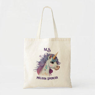 Trendige Girls’ Eleganter Lila magischer Unicorn N Tragetasche