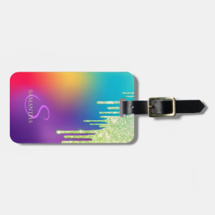 Trendige Glitter-Drips Ombre Holografisch Gepäckanhänger
