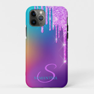 Trendige Glitter-Tropfen Ombre Holografisch Case-Mate iPhone Hülle