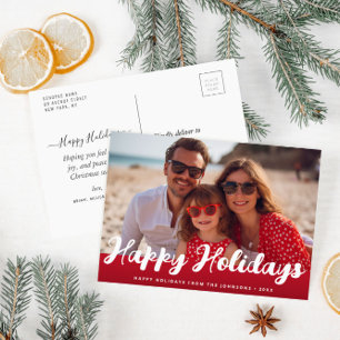 trendige glückliche Ferien fröhliche Weihnachtskar Postkarte