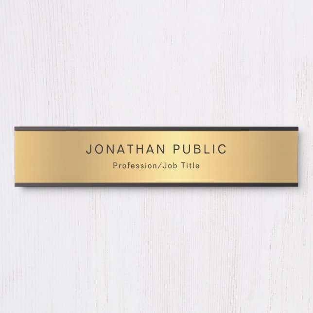 Trendige Gold Look Glamour Moderner Beruflich Türschild (Vorderseite )