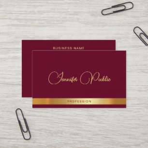 Trendige Gold-Text-Typografie Premium Dick Luxus Visitenkarte