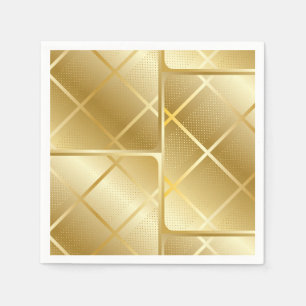 Trendige goldene geometrische Muster Golden Stylis Serviette