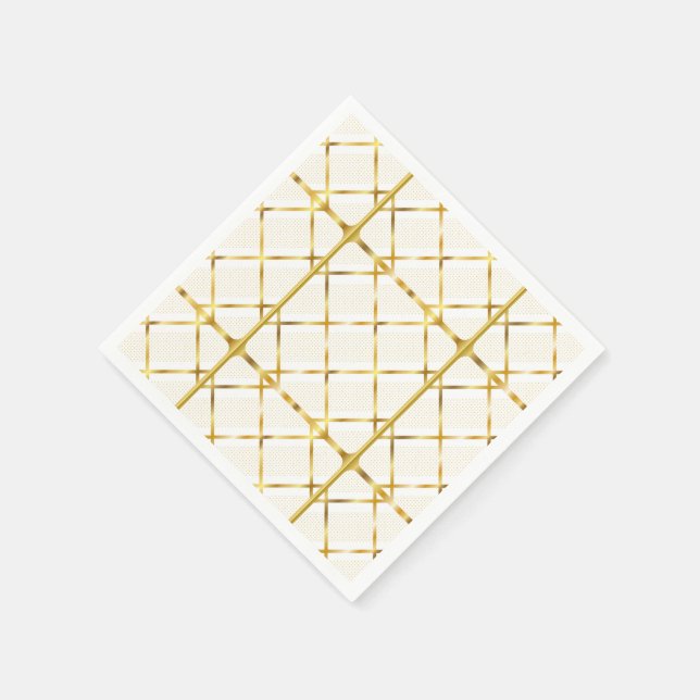 Trendige goldene geometrische Muster Golden Stylis Serviette (Ecke)