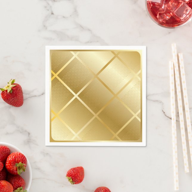 Trendige goldene geometrische Muster Golden Stylis Serviette (Beispiel)