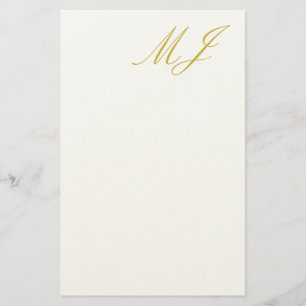 Trendige Goldfarbene Monogramm-Minimalist-Moderne Briefpapier