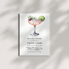 Trendige grüne und rosa Cocktail-Probeessen Einladung