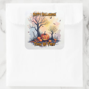 Trendige Halloween Gruselige Süße Kollektion Quadratischer Aufkleber