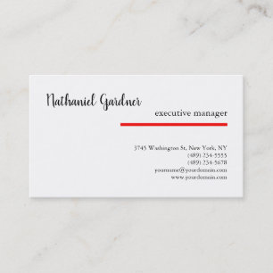 Trendige Handschrift Schlicht kreativ Modern Red W Visitenkarte