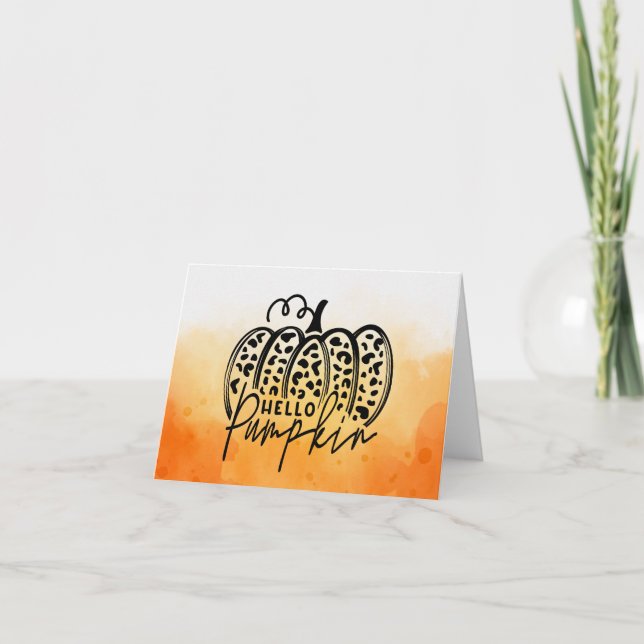 Trendige Hello Pumpkin Karte (Vorderseite)