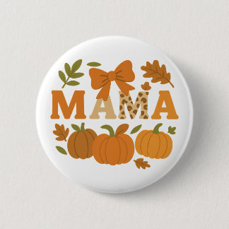 Trendige Herbst-Mama-Leoparden-Kürbis Button