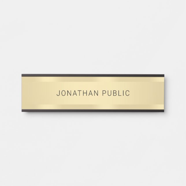 Trendige Imitate Gold Glamour Modern Template Türschild (Vorderseite )