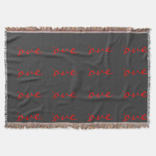 Trendige Kalligrafie Grau Rot Liebe Hochzeit Decke