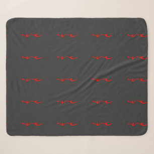 Trendige Kalligrafie Grau Rot Liebe Hochzeit Sherpadecke