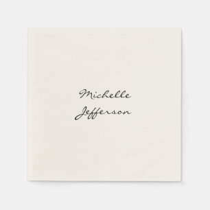 Trendige Kalligrafie-Schriftname minimalistischer Serviette
