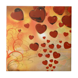 Trendige Liebesherzen, Accessoires. Valentinstag Fliese