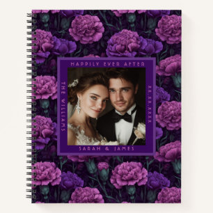 Trendige lila Nelken-Garten-traditionelle Hochzeit Notizbuch