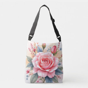 Trendige Luxus-Rosa-Rosen-Schöne-Kollektion Tragetaschen Mit Langen Trägern