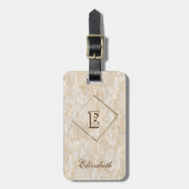 Trendige Marmortextur, monogram-Personalisiert Gepäckanhänger