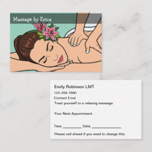 Trendige Massage-Therapie-Termin-Karten Visitenkarte