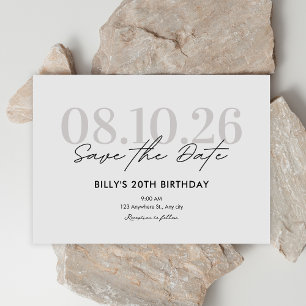 Trendige minimalistische ästhetische Hochzeit Save The Date