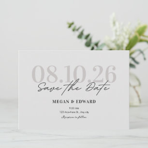 Trendige minimalistische ästhetische Hochzeit Save The Date