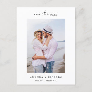 Trendige minimalistische Foto-Hochzeit Ankündigungspostkarte