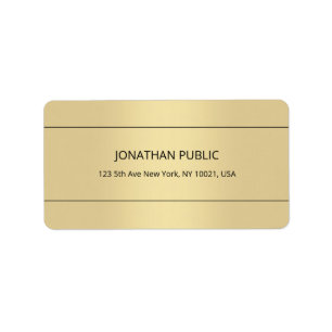 Trendige minimalistische Vorlage Goldfarbene elega Adressaufkleber