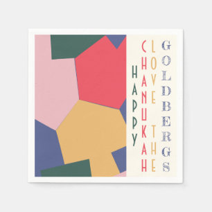 Trendige moderne Chanukah Dreidels Serviette